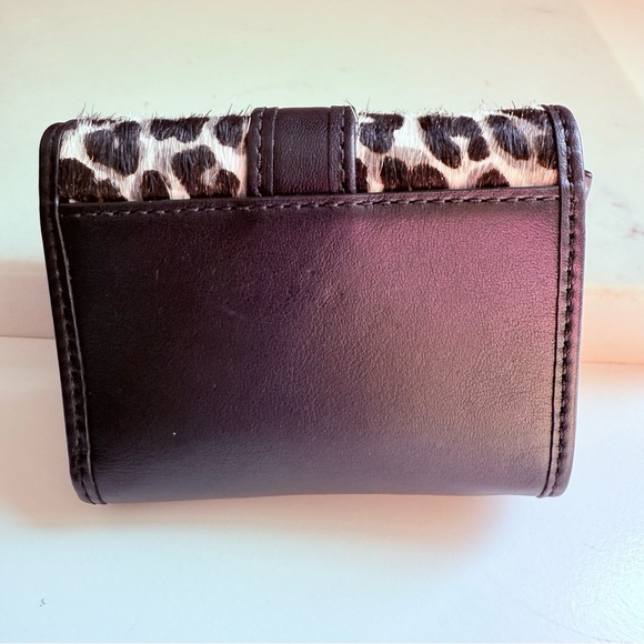 NWOT Micheal Kors Colby Small Leopard Print Calf Hair Tri-Fold Wallet - Picture 3 of 8